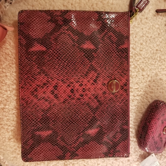 NWT Coach Raspberry Clutch, Kisslock & Wallet Set - Picture 9 of 9